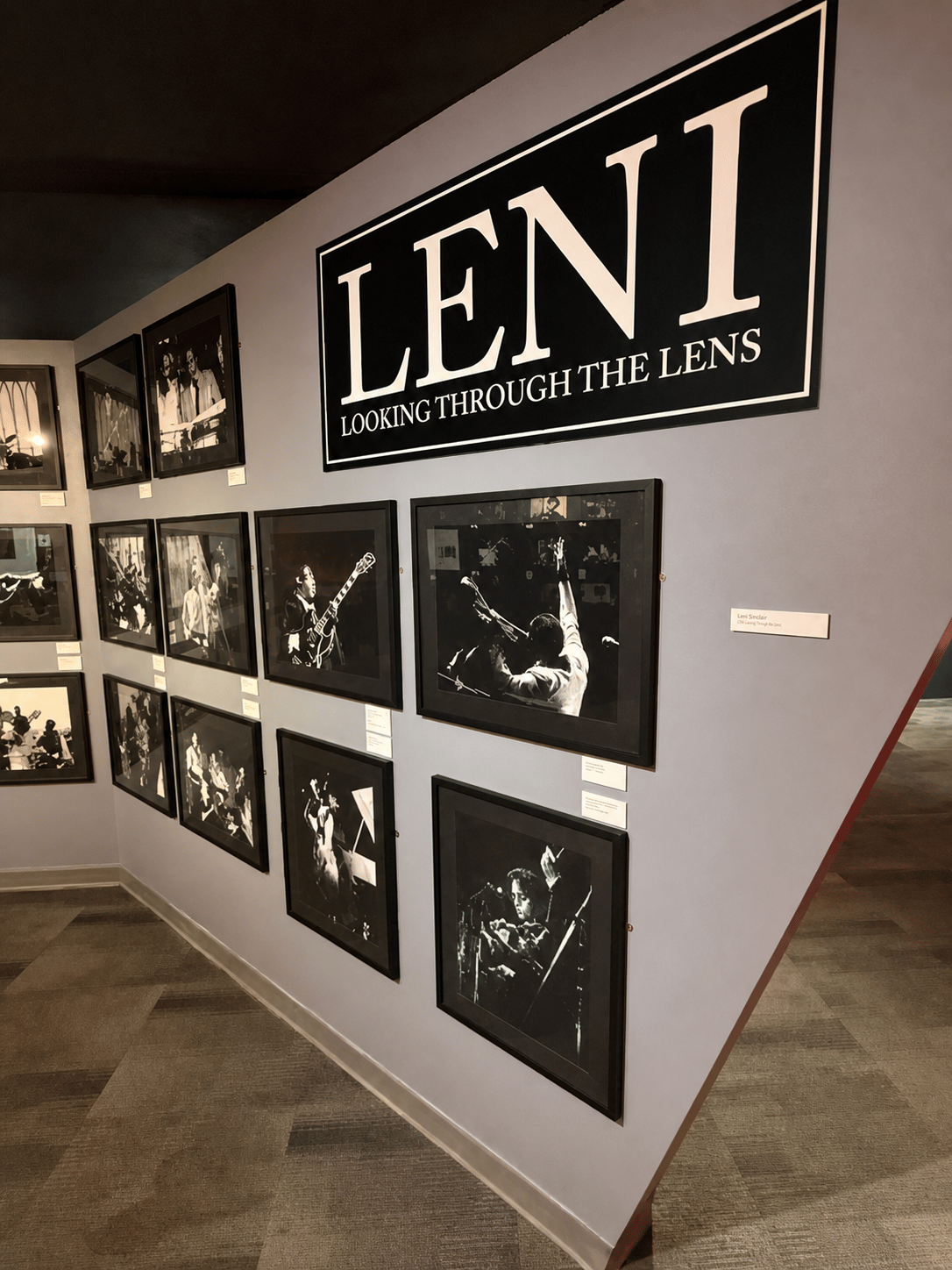 LENI: Looking Through the Lens exhibition wall at the Detroit Historical Museum